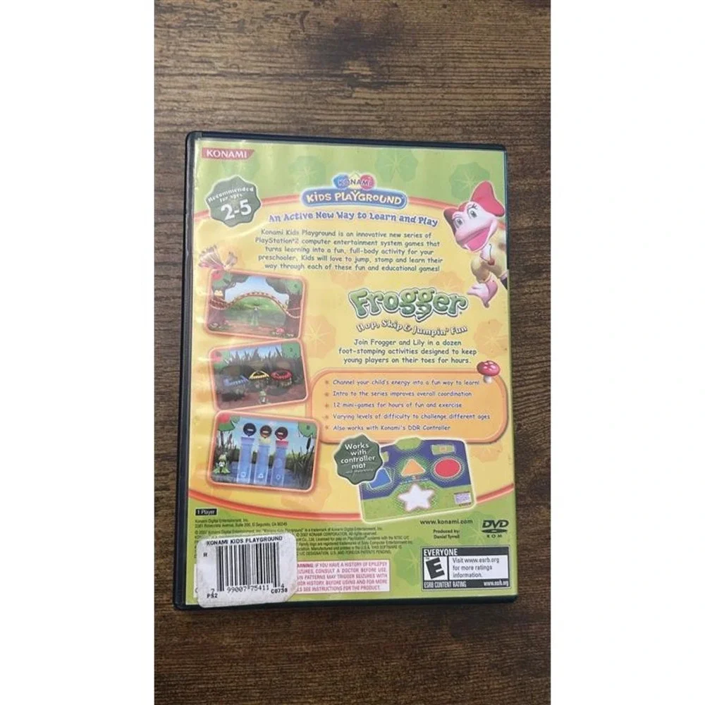 Konami Kids Playground Frogger Hop Skip & Jumpin Fun Sony PlayStation 2 PS2 CIB
